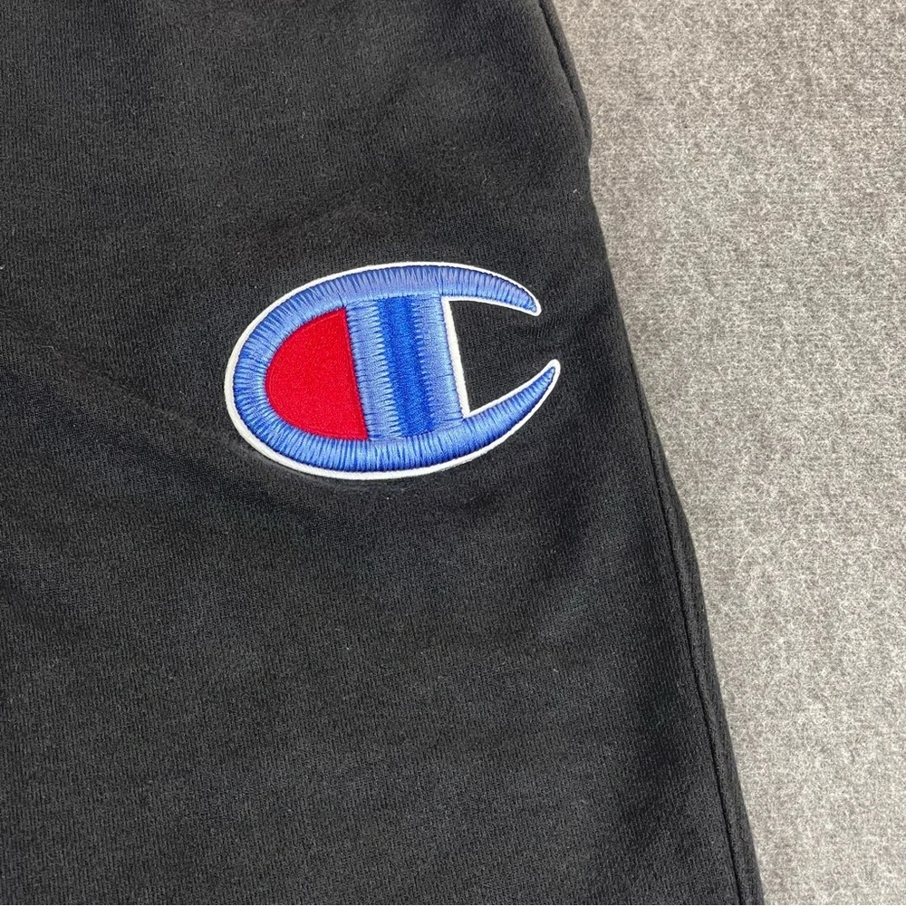 Vintage Champion Sweatpants Mens Medium Black Big Logo Reverse Weave 90s Y2K